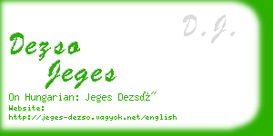 dezso jeges business card